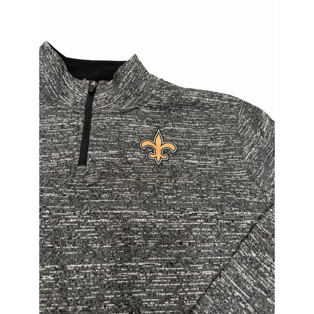 NFL Official Apparel New Orleans Saints Grey 1/4 Zip Pullover Sweatshirt XXL